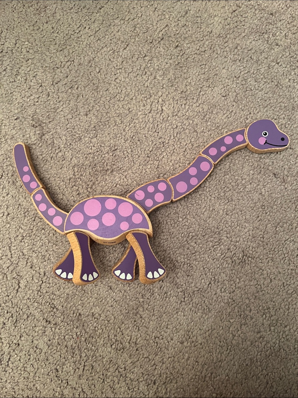 Melissa & Doug Purple Polka Dot Brachiosaurus Wooden Toy